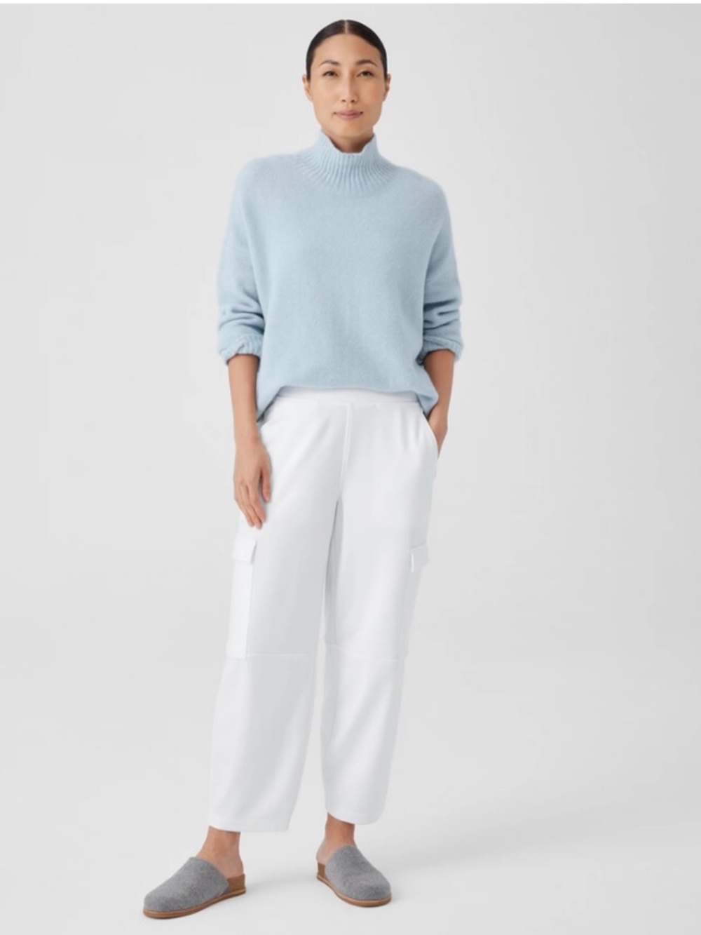 Eileen Fisher White Cargo Pants Size Small